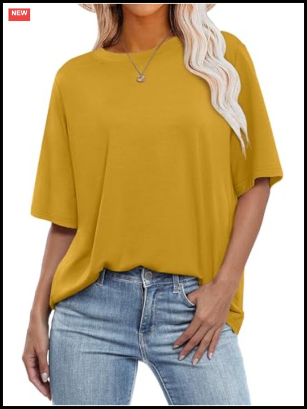Womens Oversized Short Sleeve Crewneck T-Shirt Soft Casual Lightweight